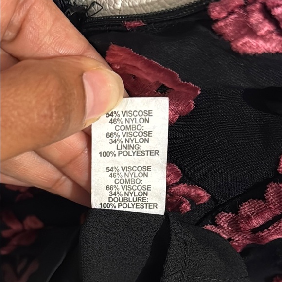 Ramy Brook Velvet Floral Naima Black and Burgundy Mini Dress - Picture 7 of 7